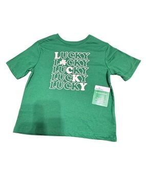 Way To Celebrate Green 'Lucky' Short Sleeve Graphic Tee size S 6/7 NWT
